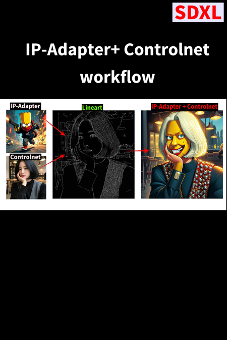 [SDXL] IP-Adapter + Controlnet union workflow (Simple) v1.0
