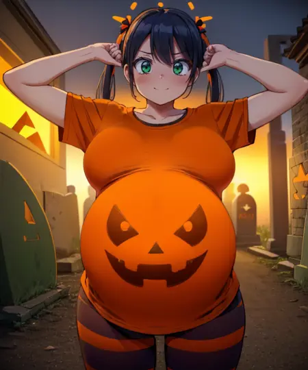 Jack-O-Lantern Belly Costume