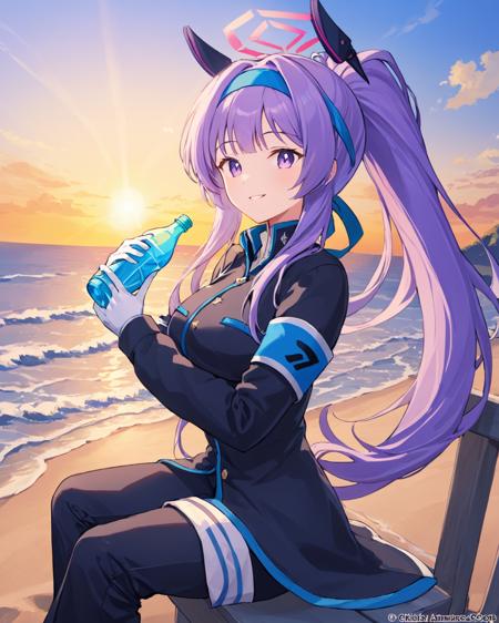 utaha \(blue archive\),1girl, looking_at_viewer, ponytail, white_gloves, breasts, twitter_username, hairband, smile, pov, sunset, holding_bottle, long_sleeves, solo_focus, sitting, ribbon, black_jacket, pants, headband, shirt, parted_lips
<lora:utaha_(blue_archive)_image162_2023-12-01-000050:1>halo. gorgeous,key visual, vibrant, studio anime,award-winning, professional, highly detailed,high budget, cinemascope