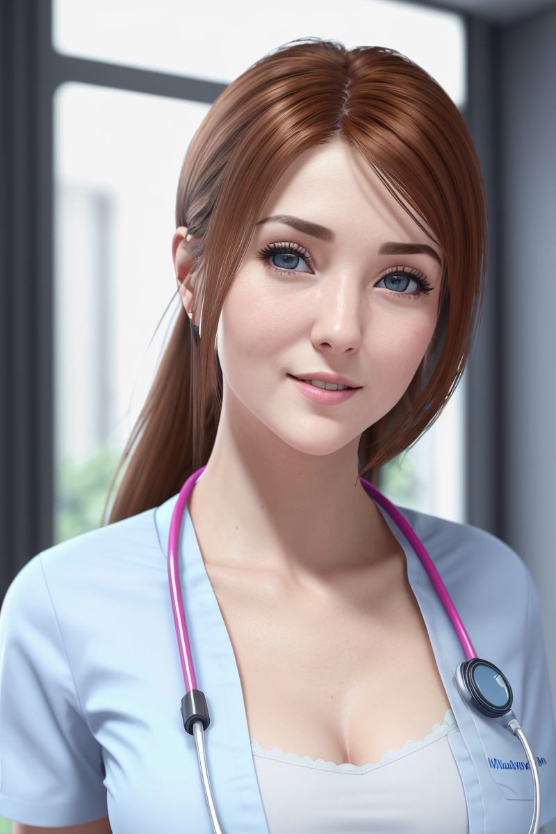 a detailed photo of a cute woman, S016_SybilA as a nurse, in a hospital, full dynamic color, (8k, RAW photo, best quality,...