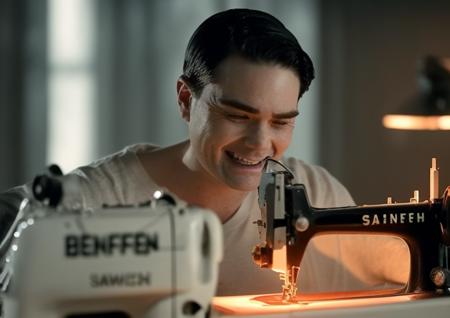 Movie still of benshapiro person in a comedy movie about a ((possessed Sewing Machine)), film screenshot from the film directed by bong joon-ho, dramatic, atmosphere, dynamic dramatic cinematic lighting, aesthetic, ((crying)), in the movie a bad ass AC unit rapes jmyr so he carries the ((fetus of sewing machine unit )). ((shocked facial expression)) ((crying))