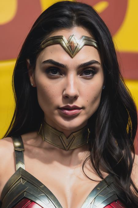 analog style, modelshoot style, close up RAW photo of  galGad1 dressed as wonder woman, detailed textures, sharp focus, ultra high pixel detail, absurdres, cinematic, intricate, cinematic light, concept art, art station, realistic, movie scene, cinematic, high quality, craig mullins and wayne barlowe style, full colors, incredibly detailed, 4k, 8k, galGad1