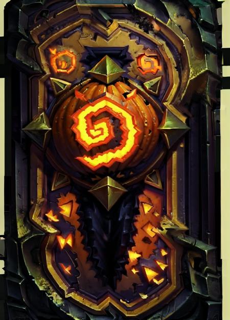 halloween, jack o lantern, transparent background, <lora:hearthstone_cardback:1>