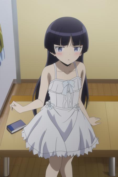 <lora:Oreimo_gokou ruri:0.7> gokou ruri, white dress, 8k, masterpiece, absurdres, anime,