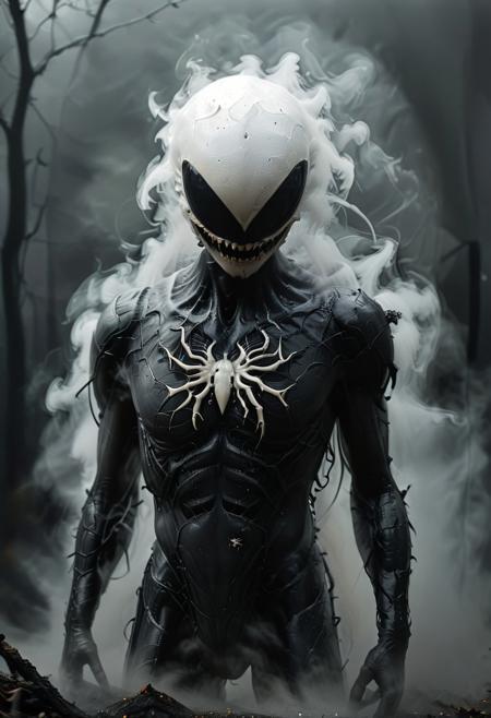 (((best quality))),((ultra-detailed)), 8k resolution, dark spider alien and many eyes, high detail, biological entity, biological environment, fog and mist, H.R. Giger. Horror-themed, close shot, 1person, close-up, triangle emoji scary mask, corneal smoke, white face and black body, mad smile, lots of (sharp teeth:1.3), ( simple black background:1.2) athletic, FRESHIDEAS Dark RPG noface, cyborg. Eerie, unsettling, dark, spooky, suspenseful, grim, highly detailed. Eerie, unsettling, dark, spooky, suspenseful, grim, highly detailed, background smoke