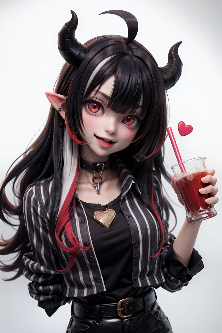 07058-3072339019-1girl,_d,ahoge,bangs,belt_buckle,belt_collar,black_collar,black_hair,black_shirt,bubble,buckle,collar,collarbone,cup,demon_girl,.png