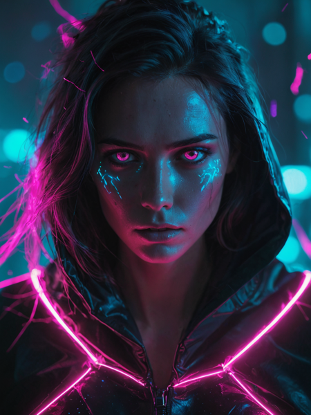 glowneon glowing sparks lightning