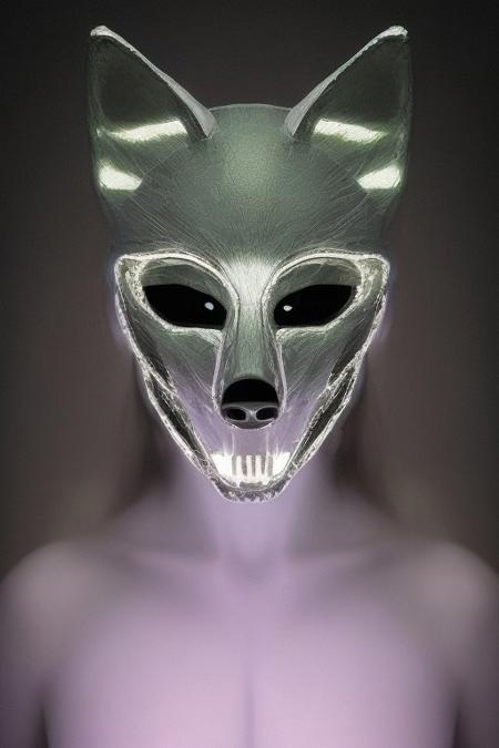 Photograph of a heist mask shaped like a wolf with horror design, metallic green and fluid silver like mercury, minimalistic blurry horror background, horror light 
 <lora:aidmaGlitchStyle-v0.1:0.75> glitch, flickering, digital, glitching
 <lora:SDXLFaeTastic2400:0.35>
 <lora:aidma-Image Upgrader-v0.1:0.4>