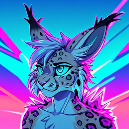 Outrun synthwave vaporwave (solo)
(Jolteon, lynx, bunny, dragon, snow_leopard hybrid) (complex background) (pfp, wallpaper), (<lora:last-000008:.3> jaraz)