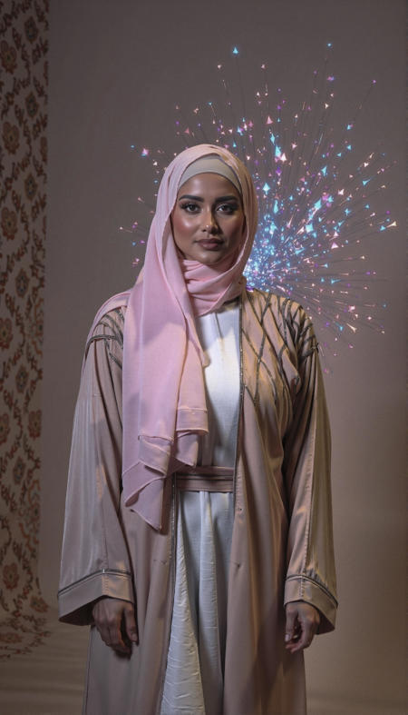 Abaya [Flux] Beige/Pink