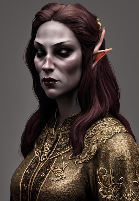 1girl, <lora:Dunmer-Female:0.8>, Dunmer-Female, 1girl, solo, portrait,, (masterpiece, best quality, absurdres, detailed, ultra-detailed:1.3), charming