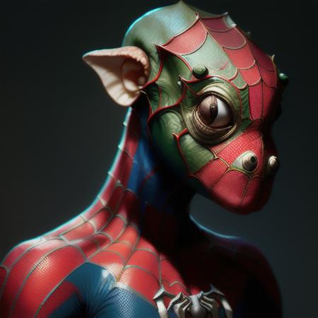 portrait of a cute (dicuki:1.1) as a spiderman,  <lora:dicuki:1.1>, digital art , trending artstation, 4k, high detail