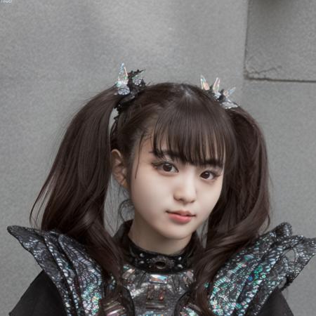 1girl,masterpiece, photorealistic, detailed, RAW color photo,(fully in frame:1.1),<lora:mo4kikuv4:1> young,idol, cute, twintails,black outfit, park,flowers, hdr,asian