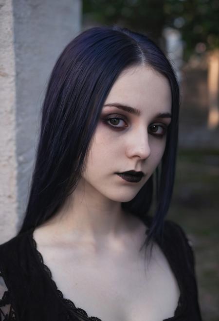 (((top-priority))), real-life, goth-girlfriend, split ambient twilight light, shallow focus, realistic shadows, ideal, vellus hairs, best image, best quality, depth of field, perfect composition, suggestive
