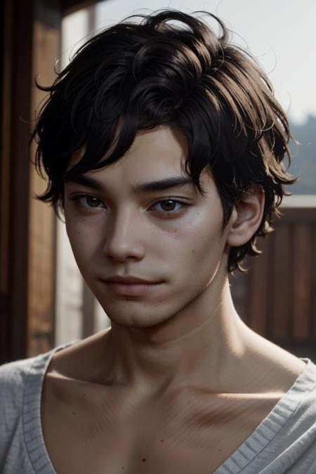 ((ultra detailed, masterpiece, absurdres))
 <lora:QuarryNick:0.9>
QuarryNick, 1boy, solo, black hair, brown eyes, portrait