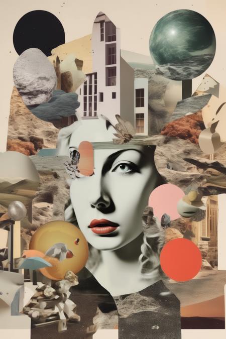 <lora:Surreal Collage:1>Surreal Collage - collage of different cut out elements placed together in a cohesive way to create a surreal new result