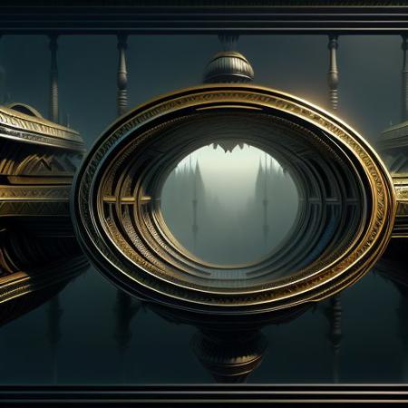 OverallDetail, rim light, gl0ssy_vray_8k, Extremely intricate, epic background, gigantic, masterpiece, 8k resolution, otherworldy, amazing, different angles, front view, faraway view, from below, matte black, gilding machine, j_sci-fi, mother ship