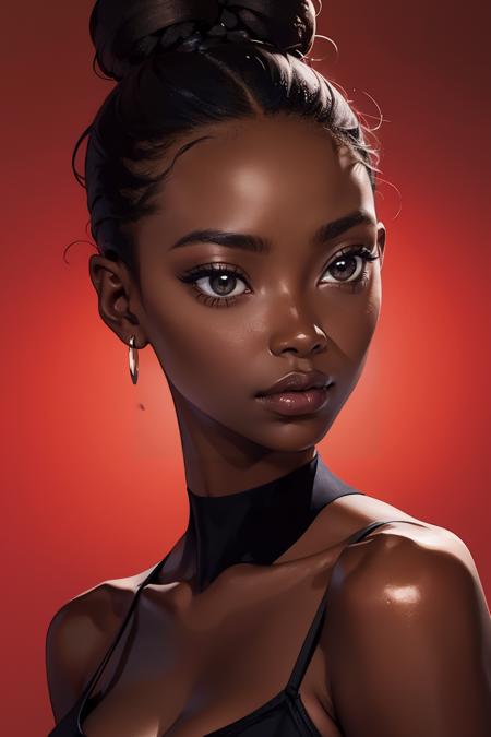 n14d0ll, 1girl, black hair, dark skin, dark-skinned female, portrait, afro buns,<lora:n14d0ll:0.7>  masterpiece, best quality, <lora:age_slider_v20:1> <lora:detail_slider_v4:1>