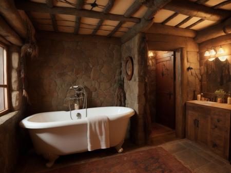 <lyco:witch house_v2.0:1> witch house, bathroom, rustic, sharp, amazing, bokeh, canon dslr, realistic, full room view