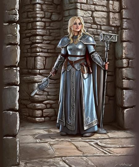 wjqhammer female cleric, castle room, illustration, <lora:wjqhammer-13:0.7>