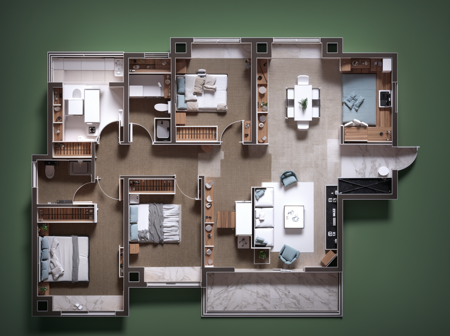 Rendering floor plan