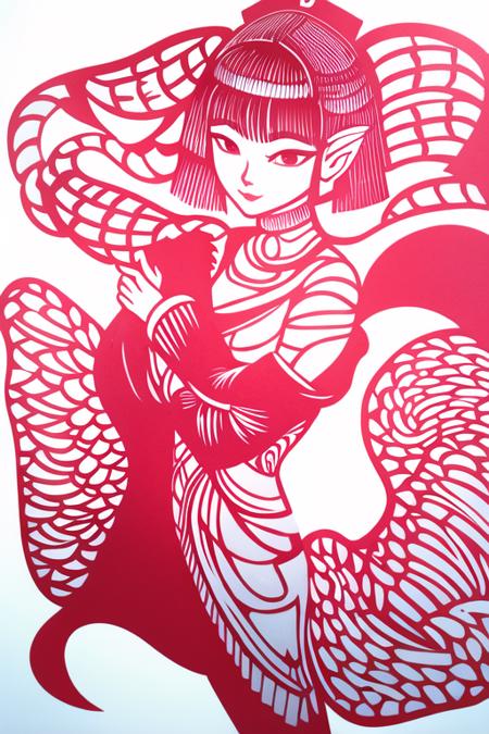 jianzhihua,(white background:1.4),  paper cut,a woman in a Pink Off Shoulder Pajamas,<lora:jianzhihuaepoch-000006:0.66>