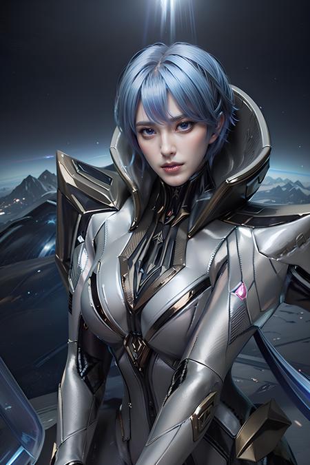 <lora:florentino_interstellar_council:0.8>, florentino_interstellar_council, looking at viewer, bangs, blue eyes, (1girl:1.2), closed mouth, blue hair, short hair, standing, looking at viewer, breasts, large breasts, very large breasts, cowboy shot, armor, shoulder armor, coat, facial hair, gauntlets, beard, mustache, long sleeves, jacket, weapon, boots, shiny, pants, black pants, cape, holding weapon, sword, white footwear, knee boots, outdoors, sky, day, cloud, wate, scenery, smoke, flying, science fiction, realistic, aircraft, space, vehicle focus, planet, spacecraft, military, cloudy sky, building, science fiction, city, realistic, aircraft, military vehicle, cityscape, spacecraft, earth