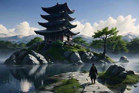 masterpiece, best quality,Ghost of Tsushima,water,