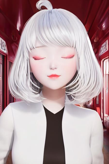 1girl,solo,white_hair,closed eyes