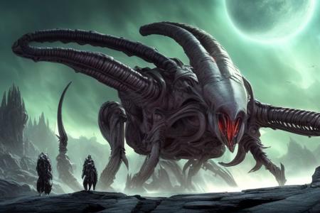 ethereal fantasy concept art of  alien wallpapers hd wallpapers  the queen Xenomorph,  in an alien space ship, videogame screenshot, by H.R. Giger,
highly detailed vfx portrait of, in a cinematic wallpaper, a detailed matte painting,stunning moody cinematography,gothic art, magnificent, celestial, ethereal, painterly, epic, majestic, magical, fantasy art, cover art, dreamy