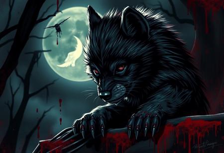 Night of the Wolf, Dracula Background, Blood Drips, Vampire Skin, 🐺Werewolf Pup, 🐺Werewolf Fur