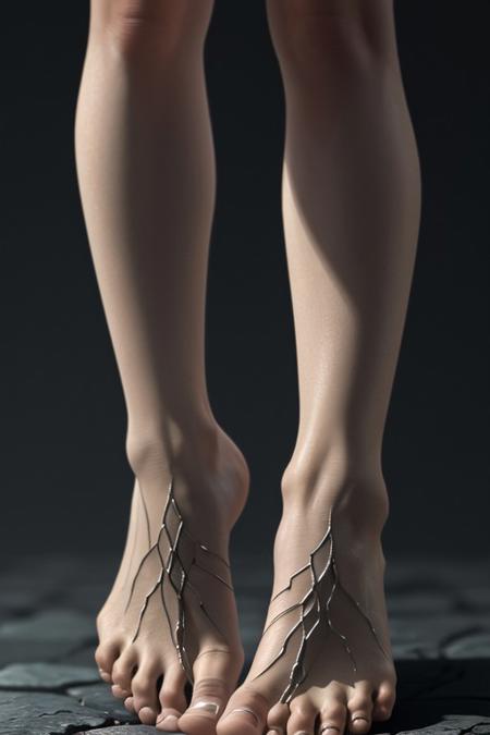 Woman’s perfect feet, foot focus, (bare) feet, floating, backlit, intricate details, highly detailed, slate atmosphere, cinematic, dimmed colors, muted colors, film grain, lut, sexy, depth blur, blurry background, bokeh, realistic, realistic skin