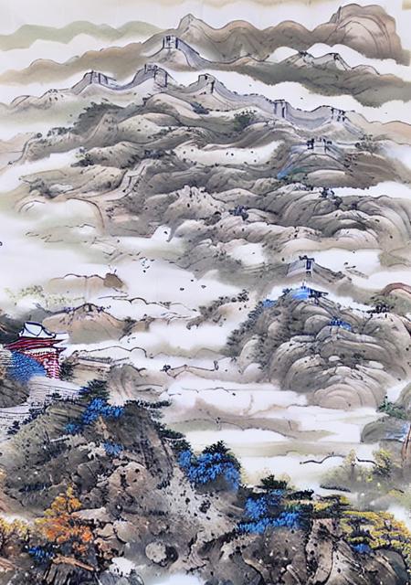 ((materpiece)), ((best quality)), ((high-res)),((extremly details)), ((Ink wash)),  ((artist)), a paint of huge greatwall landscope with blurred distance scenery, zulishisong_style_great_wall, top margin, ((blurred background)), white space, birds,cloud, forest, landscape, mountain, nature, no_humans, no_houses, outdoors, scenery, sky, tree, chinese ancient paint,no_humans, outdoors, scenery, indigo paint, ((zulishisong_style_mountains)), <lora:zulishisong:1>