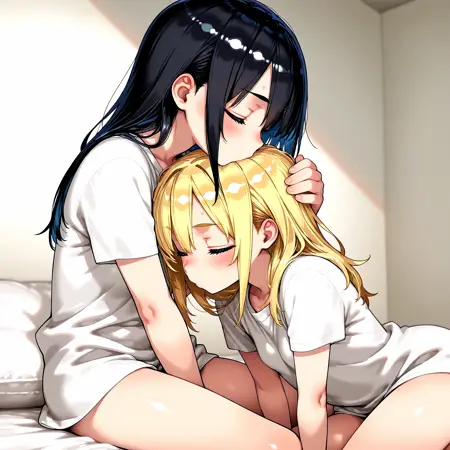 Kissing Hair/Head (Yuri) -SDXL