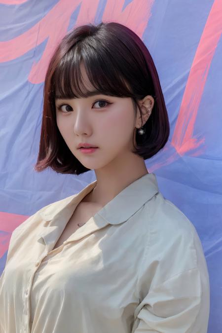eunha, bob hair, hair bangs, blouses, (looking_to_camera:1.1),  medium_shot, half_portrait

, hyper realistic lifelike texture dramatic lighting unrealengine trending on artstation,award winning photo,nikon RAW photo,8 k,Fujifilm XT3,masterpiece, best quality, realistic, photorealistic,ultra detailed,extremely detailed face,

<lora:eunha-c2-000002:0.8>