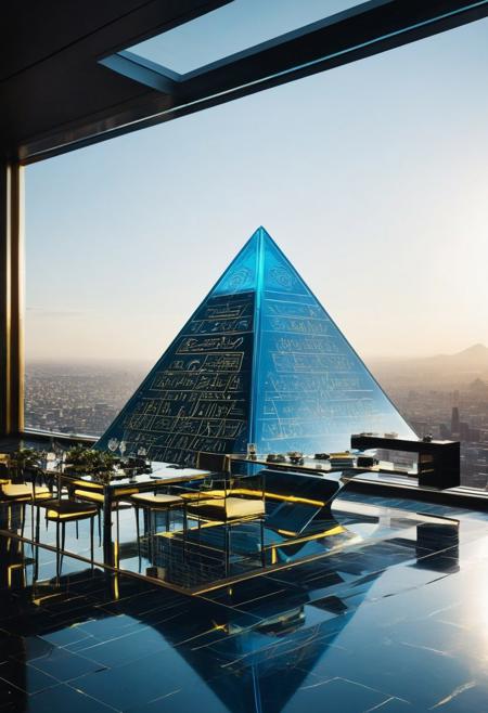 ()Hyoer Realistic:2.0)Polaroid picture of 
A futuristic, neon-lit table, adorned with ancient Egyptian hieroglyphics and symbols. The album cover, designed by Shusei Nagaoka, features a gleaming, metallic pyramid at its center, surrounded by swirling patterns of gold and lapis lazuli. The band's name, Earth, Wind & Fire, is emblazoned in bold, futuristic letters, while the album title, 'Kemetic Odyssey,' is written in hieroglyphics. The table's surface glows with a soft, ethereal light, as if infused with the essence of the ancient civilization. The atmosphere is one of mysticism and wonder, as if the table holds the secrets of the pharaohs
BREAK
()Hyoer Realistic:2.0)Polaroid picture of 
luxurious, futuristic penthouse with transparent floors overlooking a thriving, sun-kissed metropolis. Sleek, minimalist interior with digital art adorning the walls. Expansive, curved window wraps around the exterior, offering an unobstructed view of the vibrant cityscape.
Towering skyscrapers, sweeping highways, and glittering waterfalls cascade down green mountains. Silver spacecraft take off and land at the bustling spaceport, while grav-bikes and hovercars zip past. Warm, golden light bathes the city, with a hint of blooming flowers wafting up from lush parks.
Capture the essence of this futuristic, high-end penthouse, where luxury and technology blend seamlessly to create the ultimate urban oasis."