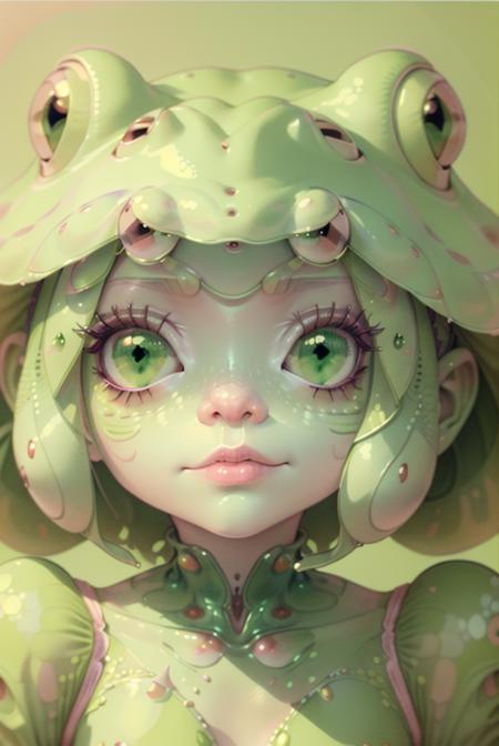 best quality, masterpiece,  a portrait  of a person <lora:25_preal_1v5_768_0001BD5e_NR128NA128off:0.6>  mix_\(frog\), green,  pureerosface_v1