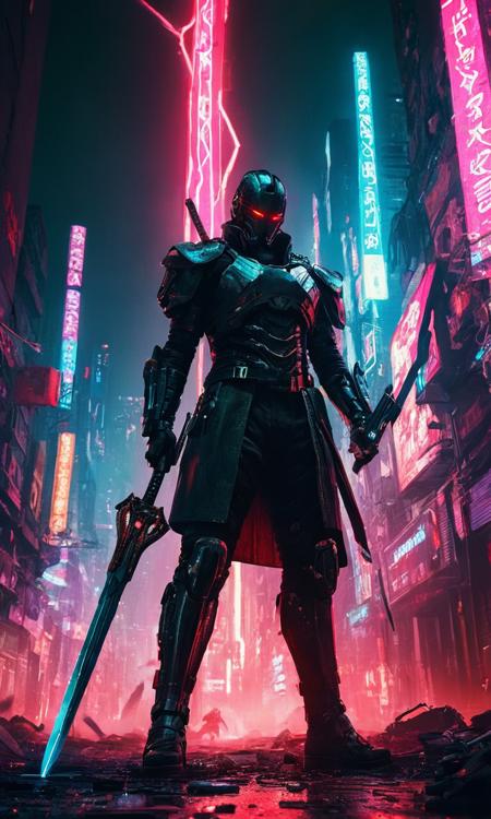 cinematic still 1man, ultra greatsword, neon city, futuristic setting, badass, corpses and blood on the ground, epic, ((cyberpunk)), cataclysmic, absurdres, best quality, digital art style . emotional, harmonious, vignette, 4k epic detailed, shot on kodak, 35mm photo, sharp focus, high budget, cinemascope, moody, epic, gorgeous, film grain, grainy, dark cyberpunk illustration of brutal 1man, ultra greatsword, neon city, futuristic setting, badass, corpses and blood on the ground, epic, ((cyberpunk)), cataclysmic, absurdres, best quality, digital art style in a world without hope, ruled by ruthless criminal corporations. best quality, high resolution, 1man, ultra greatsword, neon city, futuristic setting, badass, corpses and blood on the ground, epic, ((cyberpunk)), cataclysmic, absurdres, best quality, digital art style, royal, grand, dynamic, modern, cheerful, dramatic, confident, attractive, stylish, cinematic, artistic, very detailed, cute, inspired, pretty, illuminated