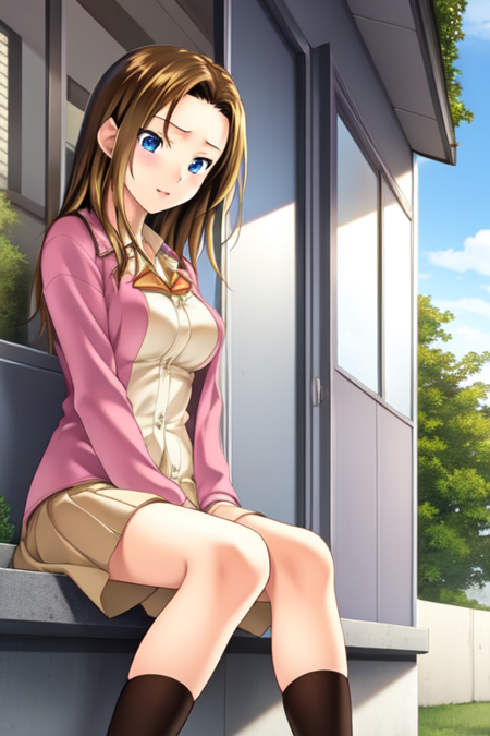 kashimayumi, 1girl, solo, school uniform