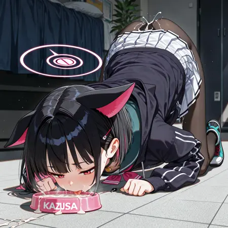 licking cum in pet bowl