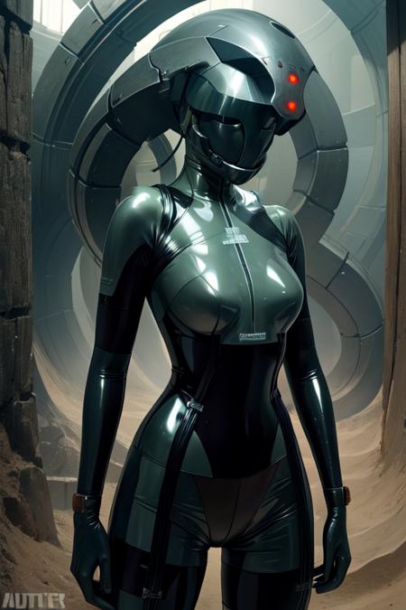 laingocpus,tan bodysuit,skin tight,gloves,latex, covered face, mask,  head covered, 
standing,upper body,
outside,middle east,sand, science fiction, steel tentacles,  robot, 
(insanely detailed,masterpiece, best quality),
<lora:laughingoctopus-10v3:0.8>,