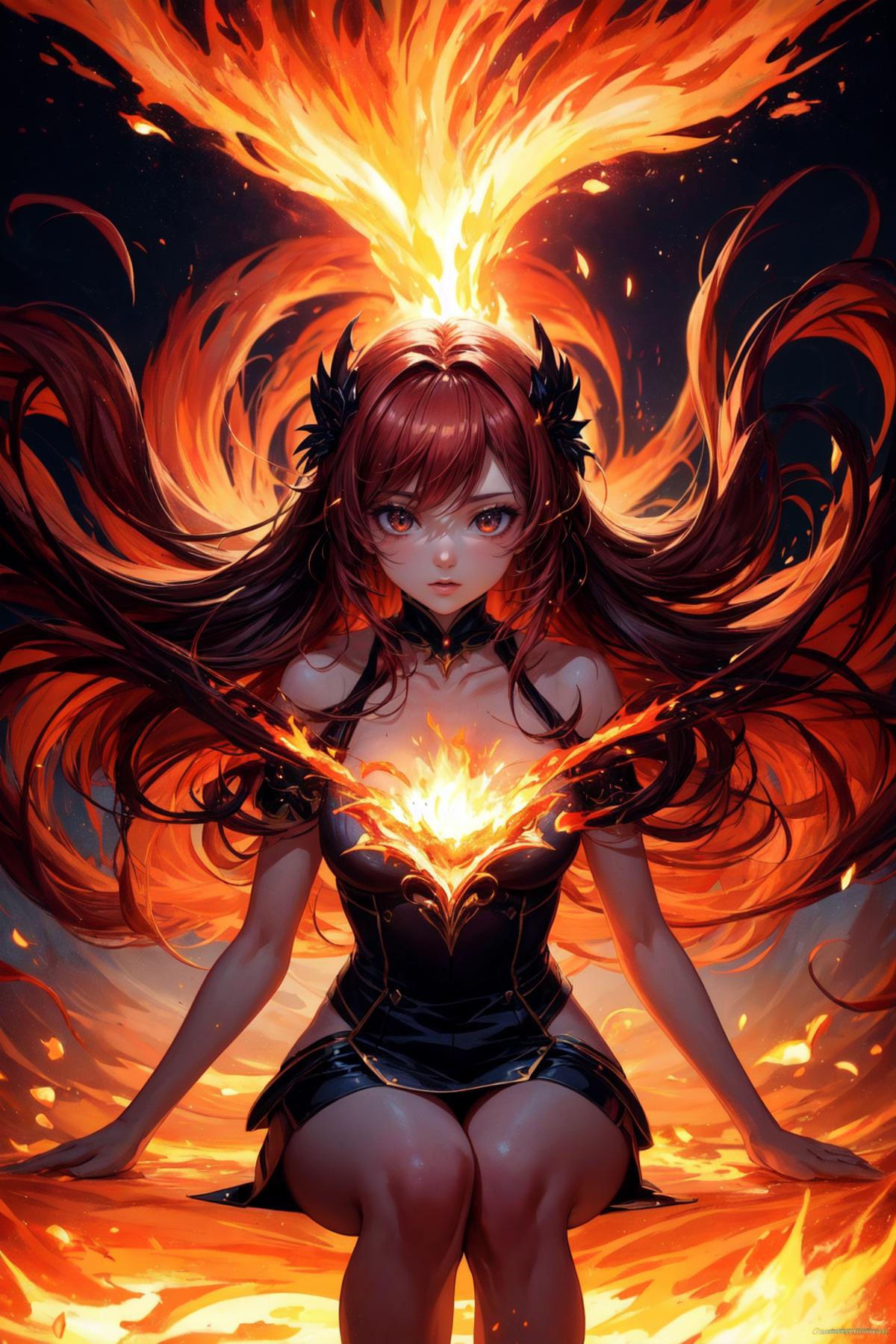 Anime fire girl