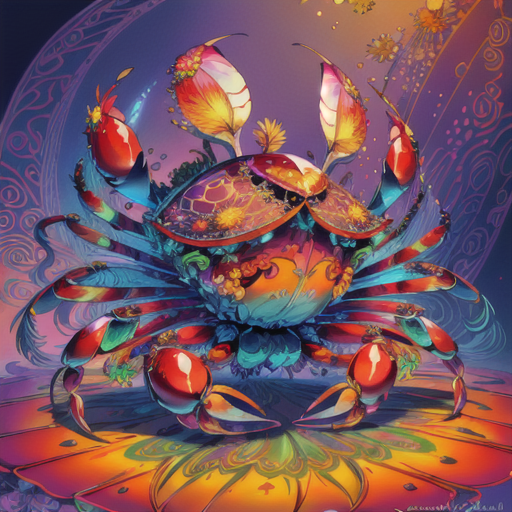 (masterpiece, top quality, best quality, official art, beautiful and aesthetic:1.2), (crab:1.5), extremely detailed,(fract...