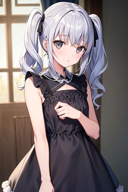 (masterpiece, best quality, hi-res:1.2), 1girl, solo, twintails,grey eyes,upper body,dress, <lora:naifulianLORA415-000002:0.5>