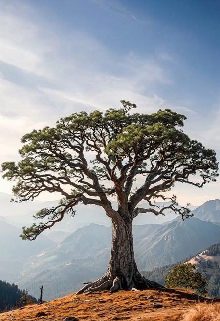 An epic tree in a breathtaking mountainous landscape, photography by Marc Muench and William Patino.