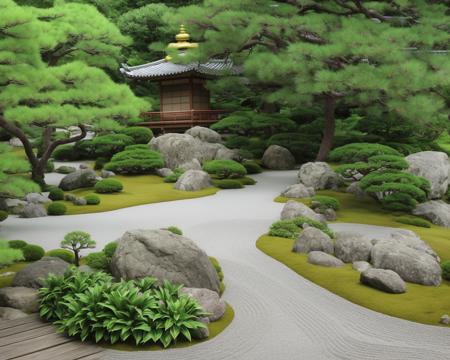 (masterpiece),(best quality),super detailed,realistic,(photorealistic),8k,(sharp focus),photo like renderings,Photo like image quality,Realistic rendering,(extremely detailed CG unity 8k wallpaper),(ultra-detailed),(best illustration),(best shadow),a garden with a rock path and trees in it and a rock bridge in the middle of the path,tree,forest,nature,scenery,bush,grass,outdoors,no_humans,day,road,plant,path,<lora:LAttezen_garden_new_V2:0.7>,