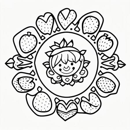 coloring page with strawberries and hearts in a doodle style on a white, line art colouring page, colouring - in sheet, coloring book outline, coloring pages, strawberry embellishment, coloring page, colouring pages, sticker design vector art, strawberry, 🎀 🍓 �﷿, clean coloring book page, black and white coloring, hand drawn svg, simple line art, illustration black outlining, strawberries, sticker - svg, coloring book page, clipart icon, white background and fill