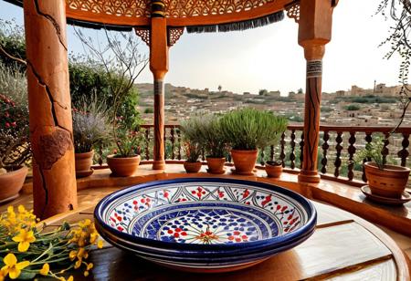 high_quality, highres, detailed_eyes, detailed, masterpiece, best quality, absurdres, 8k, HDR, face_focus, staggering beauty, epic composition, cinematic. Ink drawing with splashed watercolor.
Tagine and kikimora decorated with wildflowers and berries,sitting in the gazebo of a moroccan traditional home overlooking a zouk,botanical ,layered, grattage
contrasting colors, living shapes, and beautiful curving, graceful, intricately carved, majestic, convoluted, unbelievably detailed tracery, part of it solid with thin white intricate veins reminiscent of kintsugi, the other part melting into streams of powerful matter glowing cracks, soft lighting, surreal environment, ultra detailed textures, contrast between sections, ethereal beauty, fantasy aesthetic, backdrop of ominous night. The scene conveys innocent carnality.