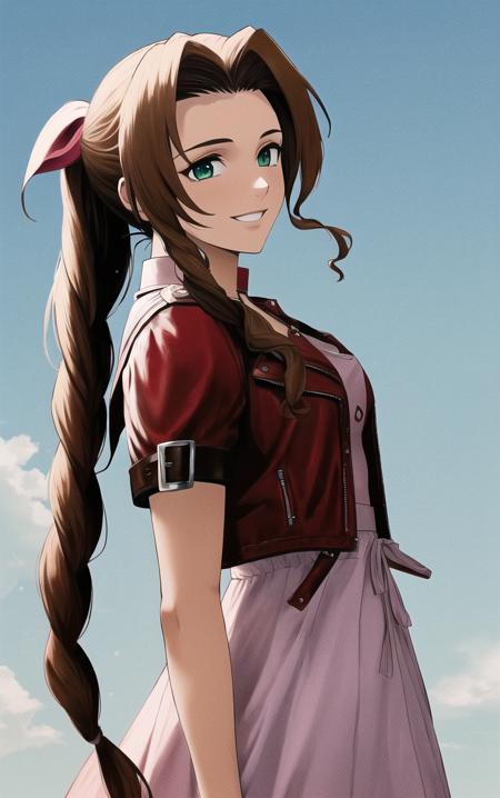 00061-3081427787-best quality, 1girl, standing, smile, looking to side, sky background, corneo_aerith.png