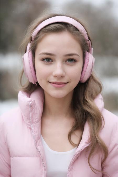 <comment:SUBJECT:0>
photograph of a 18 year old german girl, blonde, very attractive,
<comment:DESCRIPTOR:0>
long lashes, petite, cute,
<comment:HAIR:0>
long hair, curly hair,
<comment:FACE:0>
beautiful face, petite face, youthful face, cute face, nice joyful smile, excited gaze,
flushed cheeks, nices contoured youthful cheeks, beautiful nose, perfect nose,
small nose,
<comment:EYES:0>
green eyes, perfect round eyes, realistic fine detailed eyes, hyper beautiful eyes,
absolute stunning eyes,
<comment:BODY:0>
small body, petite body, medium breasts,
<comment:CLOTHES:0>
(((wearing a open pink down winter jacket with white fleece))), (((wearing pink headphones))), waering a white tank top, pastel blue denim jeans, nice styled clothes,
<comment:MEDIA:0>
in winter, snowfall, Porta 160 color, shot on ARRI ALEXA 65, bokeh, sharp focus on subject,
<comment:WEBSITE_ARTIST:0>
shot by Don McCullin,
<comment:LORAs:0>
<comment:EMBEDDINGS:0>